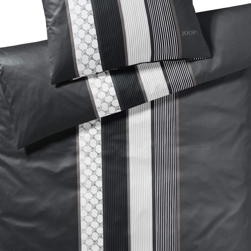 Joop! Bettwäsche Cornflower Stripes 4069 | 99 deep Stone - 200 x 220 200x220 cm + 2 x 80x80 cm Grau,