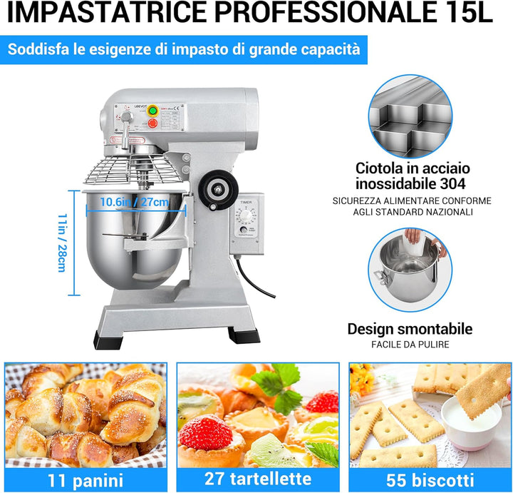 Kommerzielle Planetenknetmaschine (1, Timer-Version 15L) 15L Timer, 15L Timer