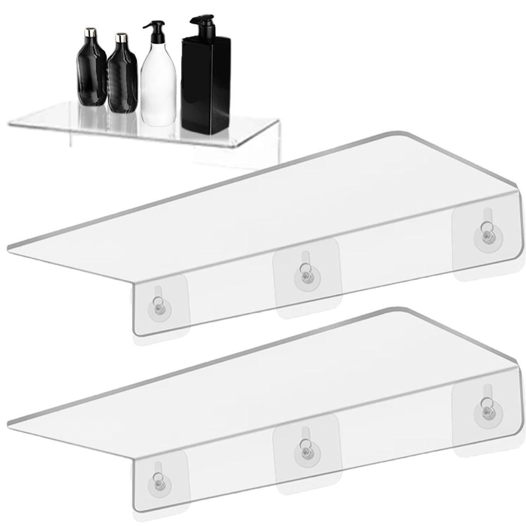 2pcs 16x6x2 Zoll klares Acrylfensterregal -Extender mit Saugnäpfeln, Innenanlagen -Sill -Halter für