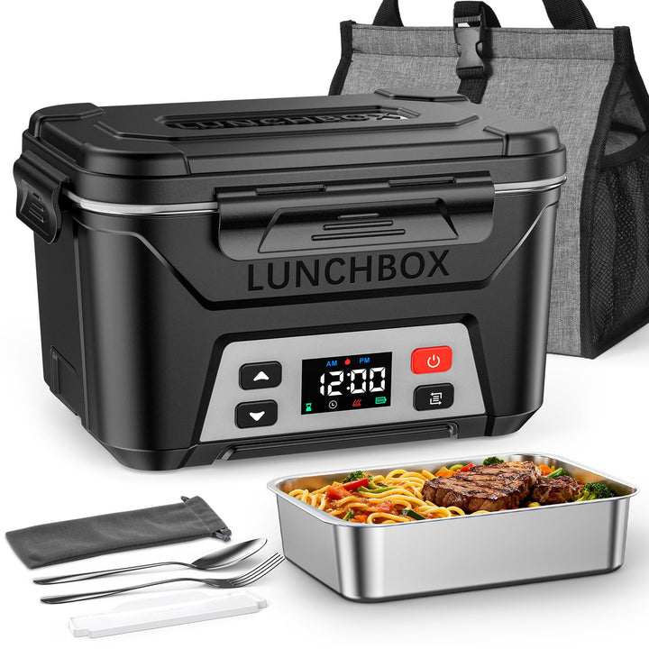 Elektrische Lunchbox mit Akku, Electric Lunch Box for Adults mit automatischer Aufheizfunktion, 1,3L