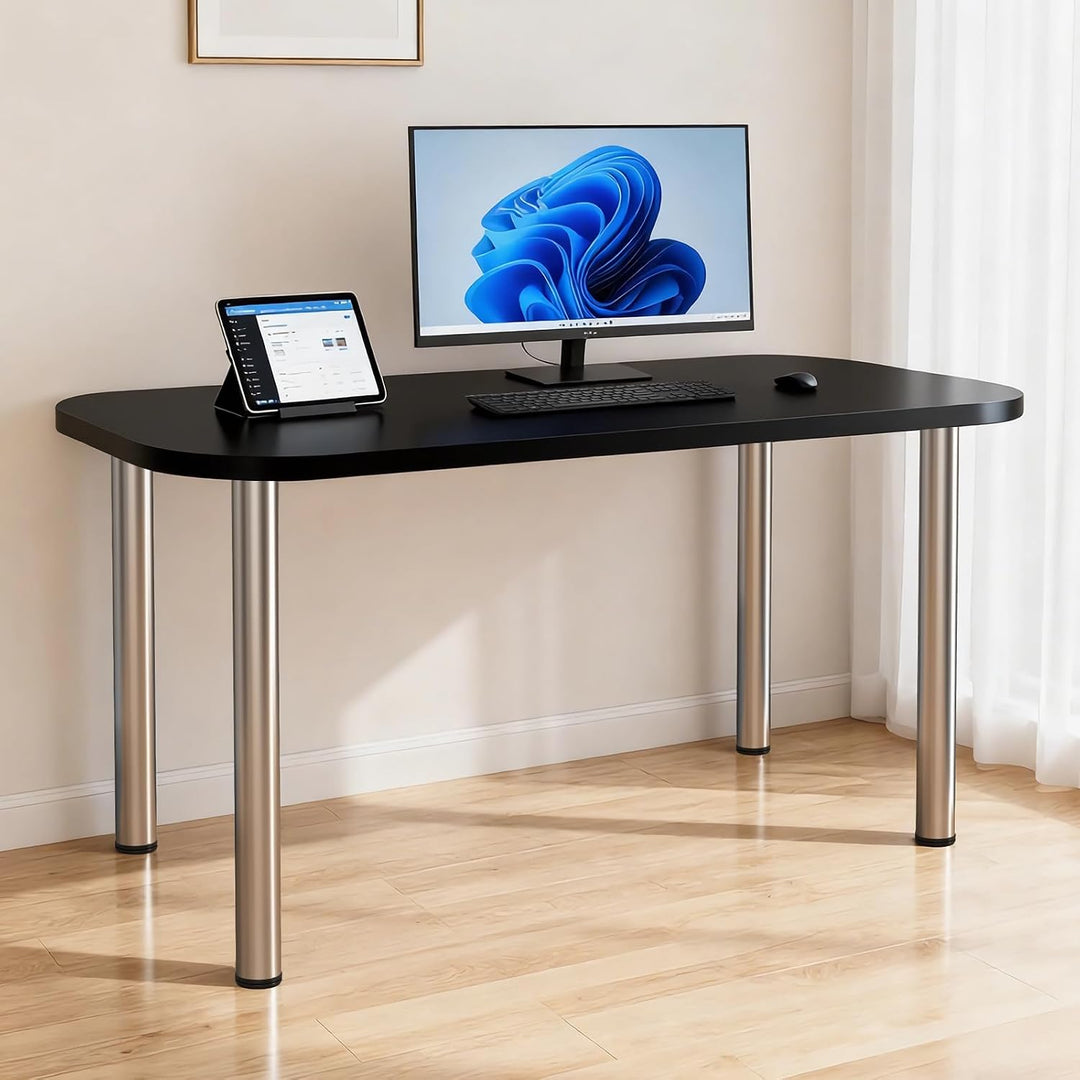Wiltec Edelstahl Tischbein 4er Set Möbelfuss Verstellbar Ø60mm 710mm Nickel Nickel 710 mm, Nickel 71