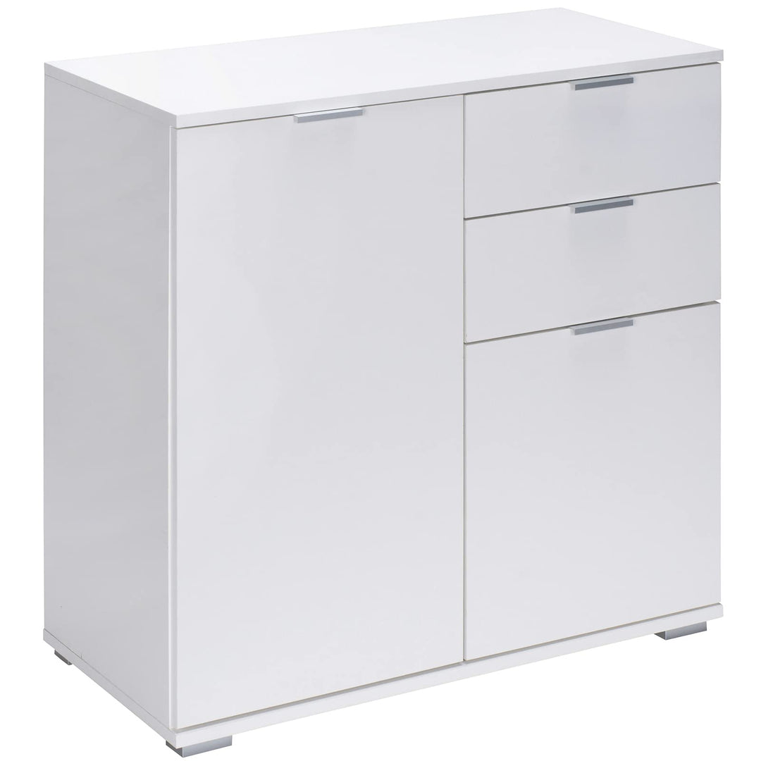 Casaria® Kommode mit 2 Türen 2 Schubladen 70x75x35cm Holz Modern spiegelbarer Aufbau Schlafzimmer Bü