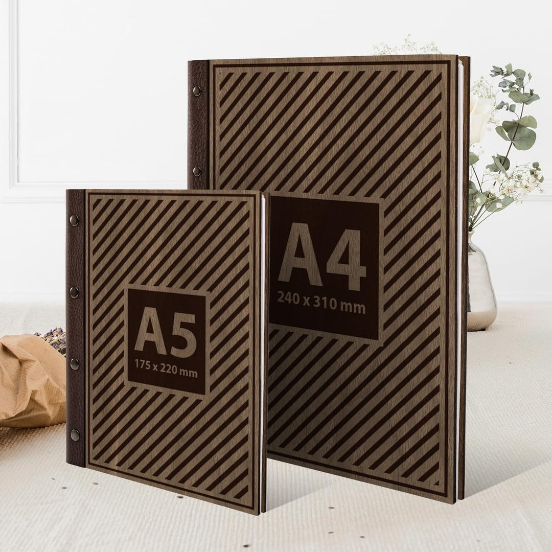Kartenmachen.de Stammbuch der Familie Holz mit Echtleder Rücken Gravur individuell mit Extras DIN A4