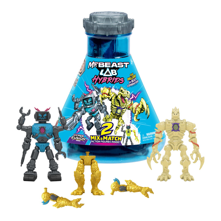 MrBeast Lab Hybrids Mehrfachpackung, Verschiedene Hybrid-Teile und 2 Actionfiguren zum Kombinieren,