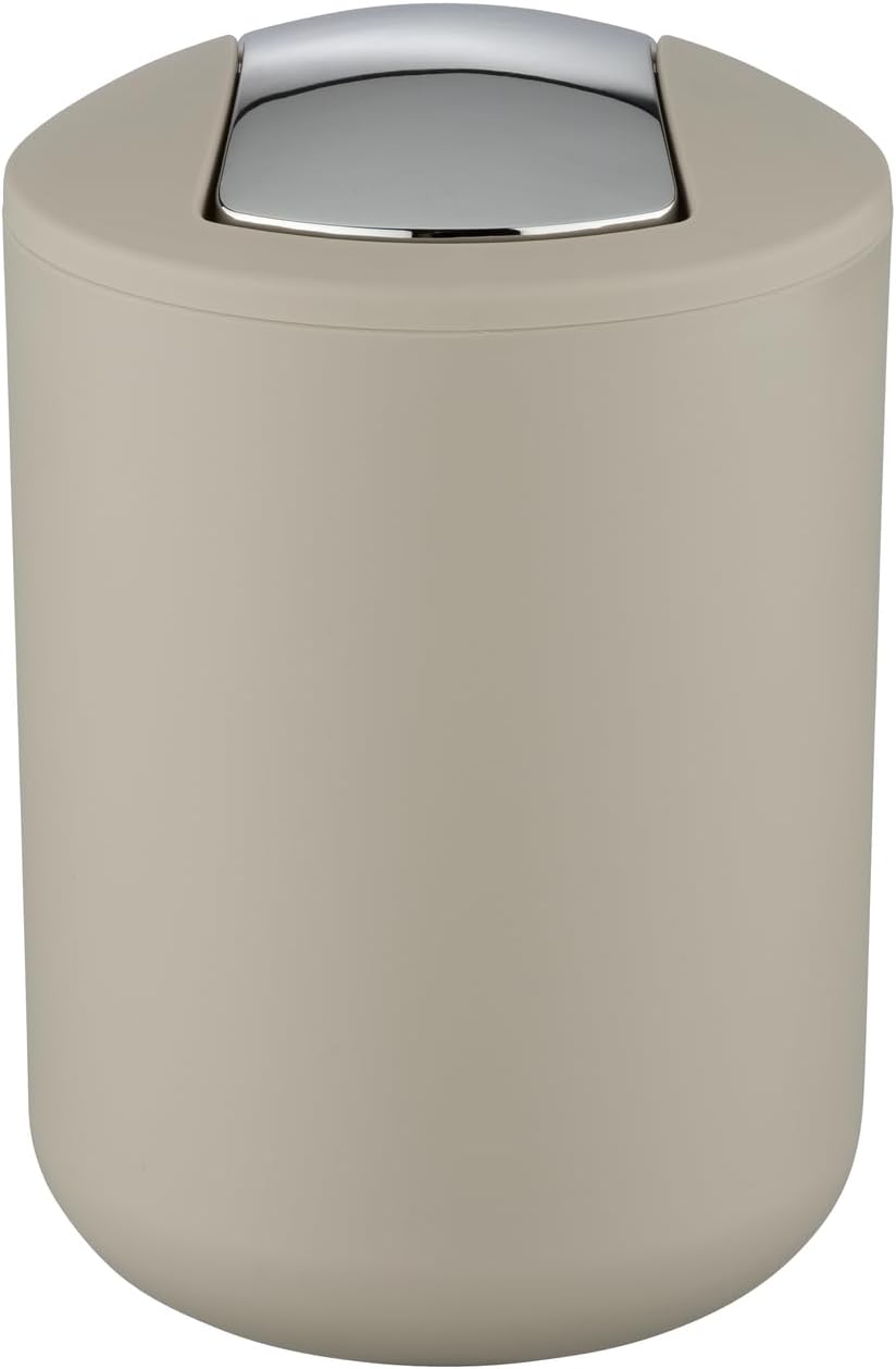 WENKO Kosmetikeimer Mod. Brasil S, 2 Liter Fassungsvermögen, Badezimmer-Mülleimer mit Schwingdeckel,