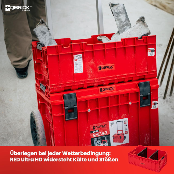 QBRICK SYSTEM Werkzeugkoffer Werkzeugkasten Leer Werkzeugkiste ONE Box Plus RED Ultra HD Rot 600 x 3