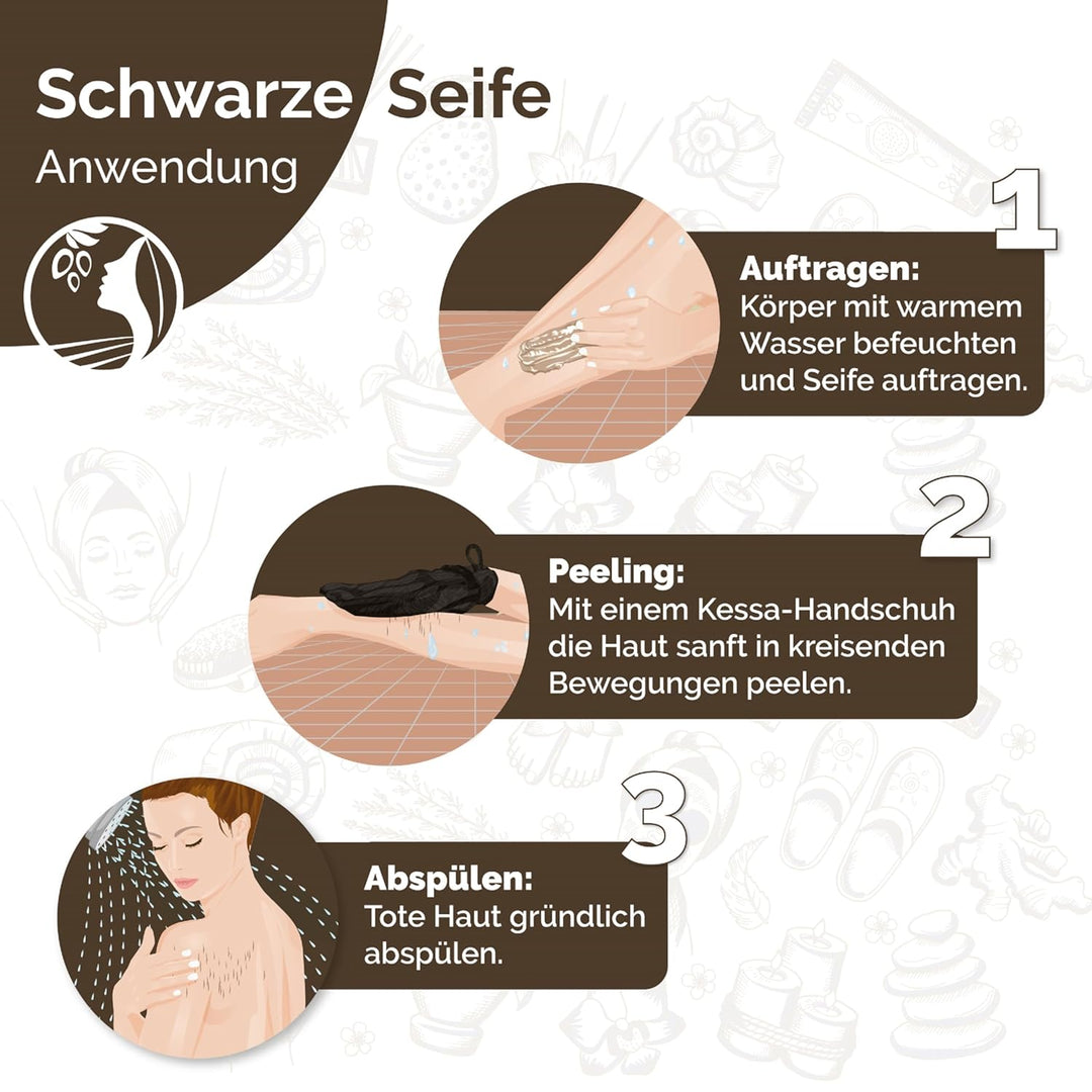 Fatima's Garden Aker Fassi Schwarze Seife - Feuchtigkeitsspendende Reinigung, 1kg Aker Fassi 1 kg (1