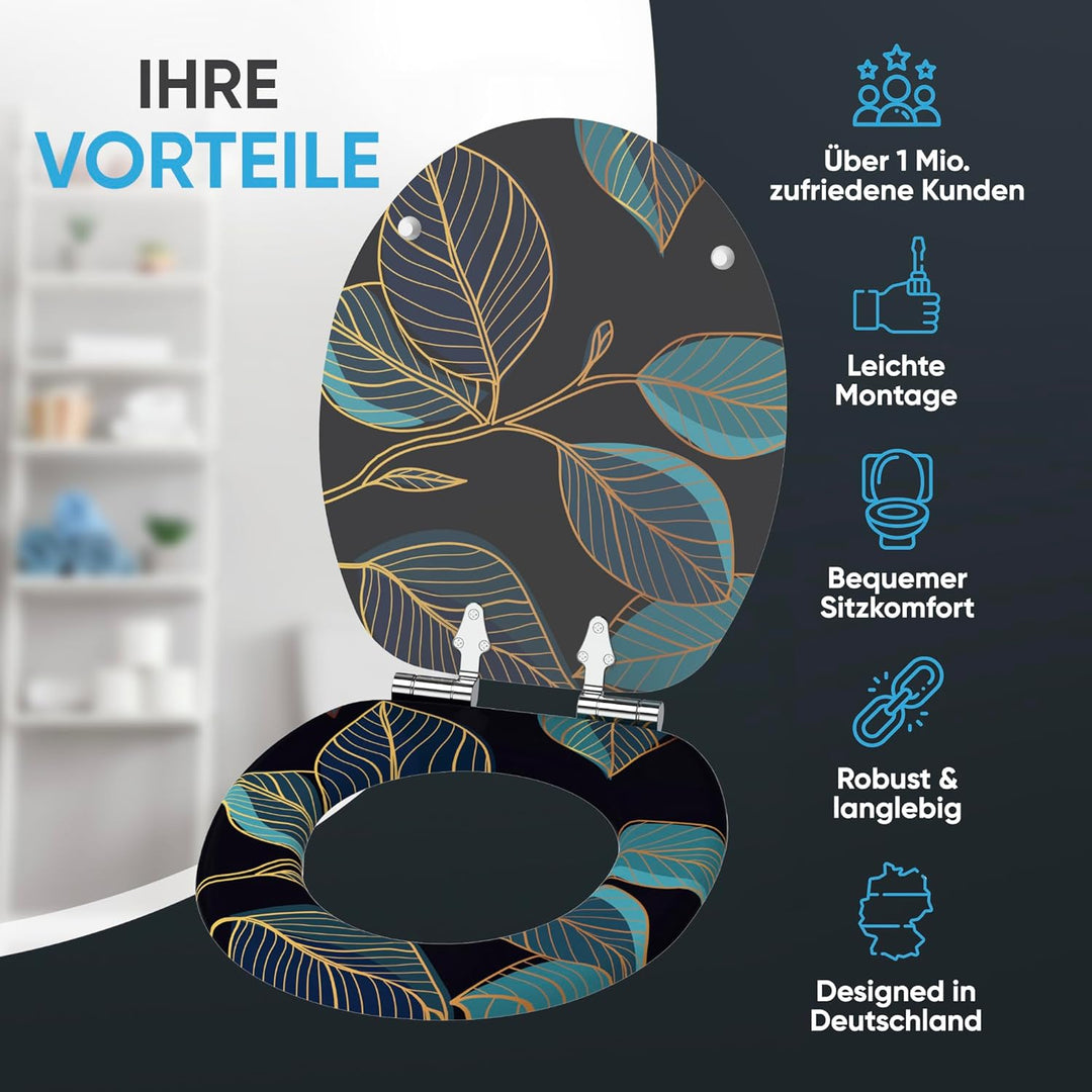 Sanilo WC Sitz mit Absenkautomatik, viele neue Toilettendeckel zur Auswahl, hochwertige Oberfläche,