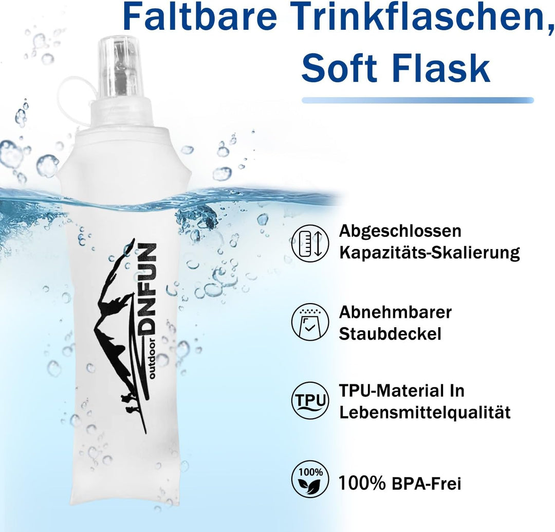 DNFUN Laufweste Damen Herren,verstellbare Trinkweste mit 1.5L Trinkflasche,5L Running Vest Trinkruck