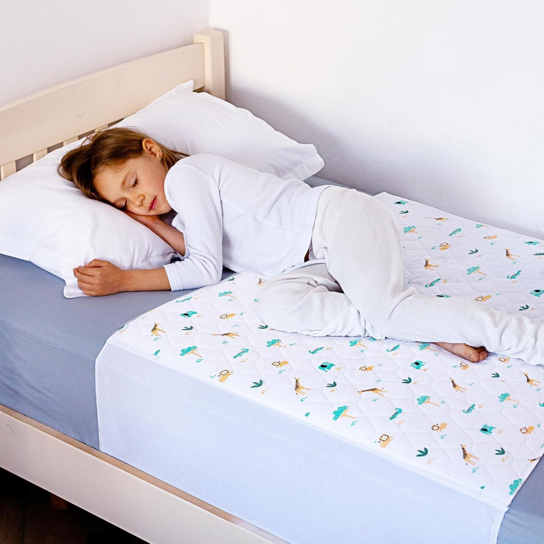 Lynmark® wasserdichte Matratzenauflage zum Befestigen, Matratzenschoner Wasserdicht | Safari Design