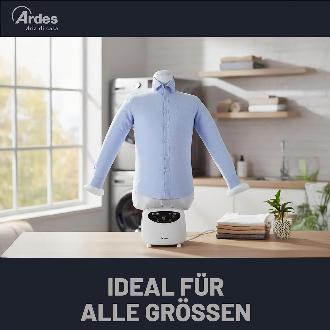 Ardes ARMST02D Automatischer Hemdenbügel BLOWY D Bügelpuppe zum Trocknen und Bügeln von T-Shirts, Bl