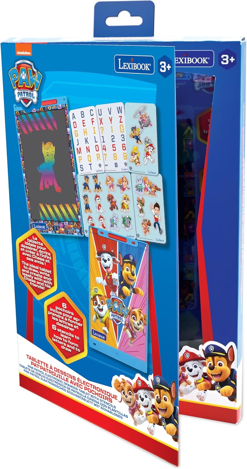 Lexibook, Paw Patrol Magic Slate, Kunst- und Bastelspielzeug für Mädchen und Jungen, A4-Format mit m