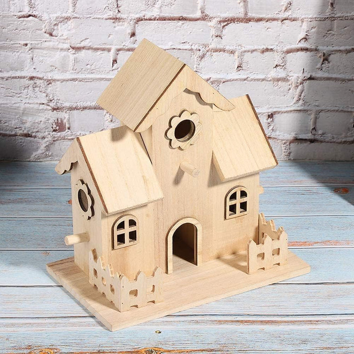 ANCLLO Handgefertigtes Vogelhaus, Vogelfreundlich, Heimdekoration - Handarbeit aus Natur-Holz für Ga