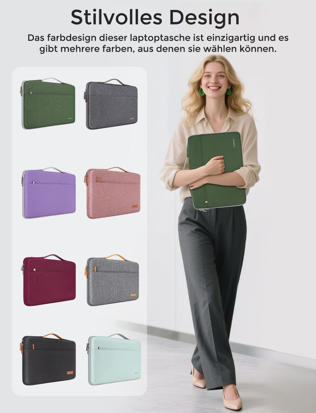 DOMISO 15.6 Zoll Laptoptasche Laptop Tasche Hülle Notebook Sleeve Case Kompatibel mit 16 zoll MacBoo