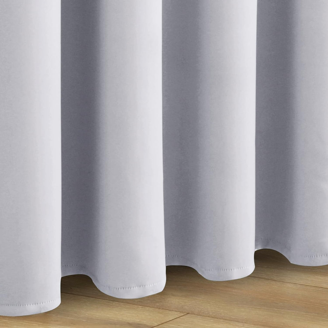 JIUZHEN Blickdicht Vorhänge Gardinen Ösenvorhang für Schlafzimmer Wohnzimmer,Grau Weiss Verdunkelung