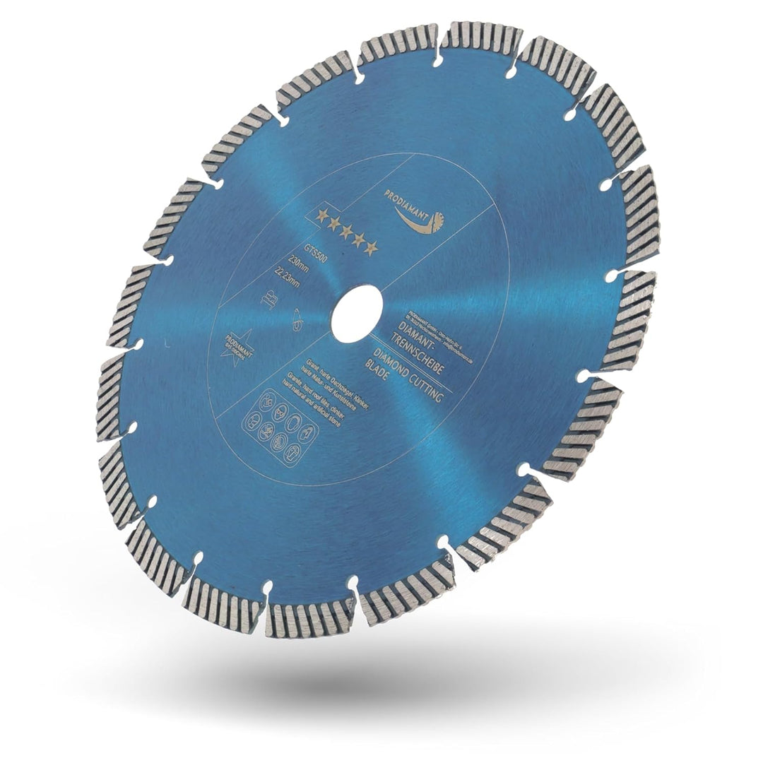 PRODIAMANT Fastcut Highspeed Diamant-Trennscheibe 230 mm x 22,23 mm für sehr harte Baustoffe wie Kal