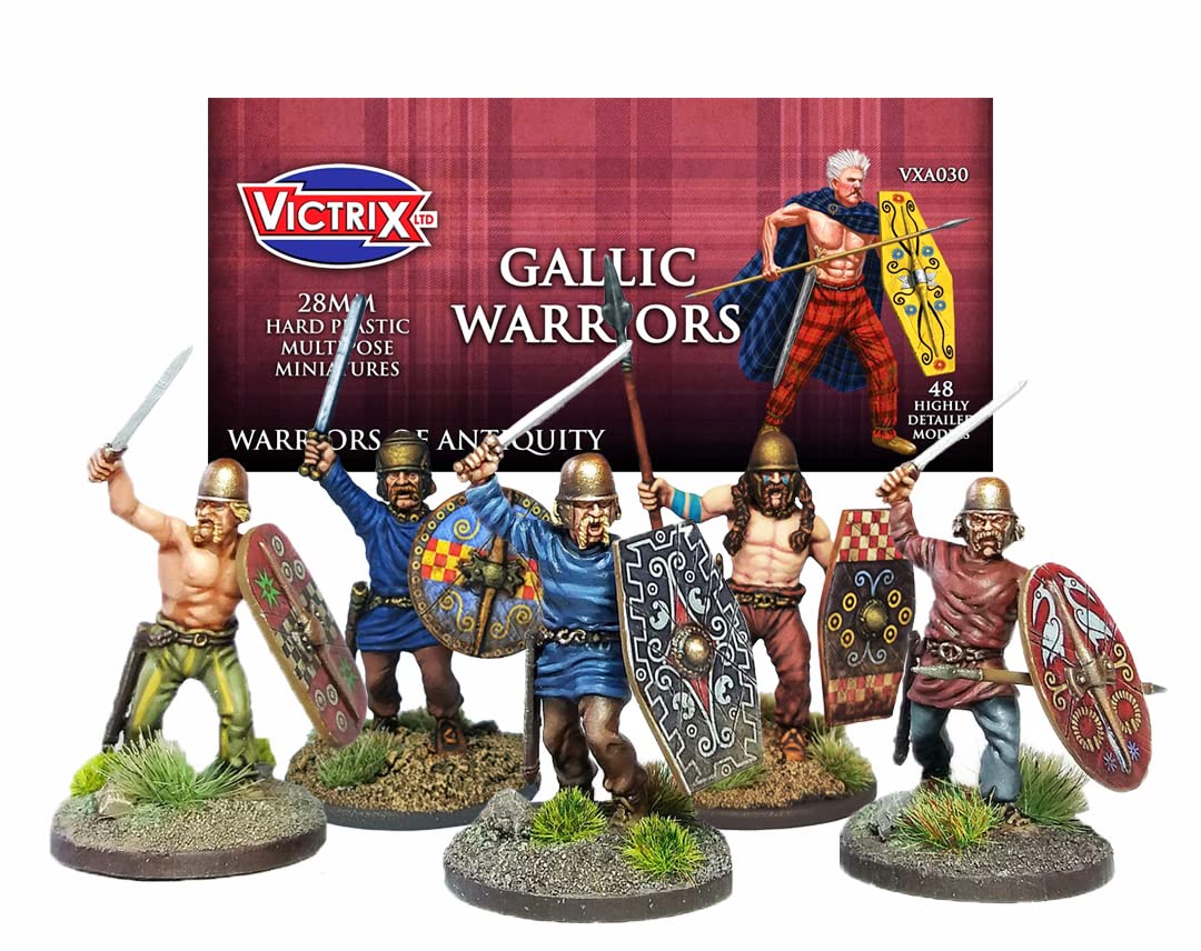 Unbekannt Victrix VXA030 - Ancient Gallic Warriors - 48 Figuren Set - 28mm Plastikminiaturen - Krieg