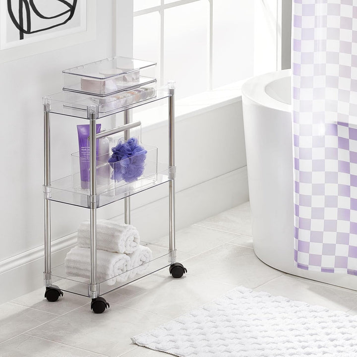 mDesign Badezimmer Aufbewahrungsbox – Korb mit Griff zur Kosmetikaufbewahrung – Bad Organizer mit zw