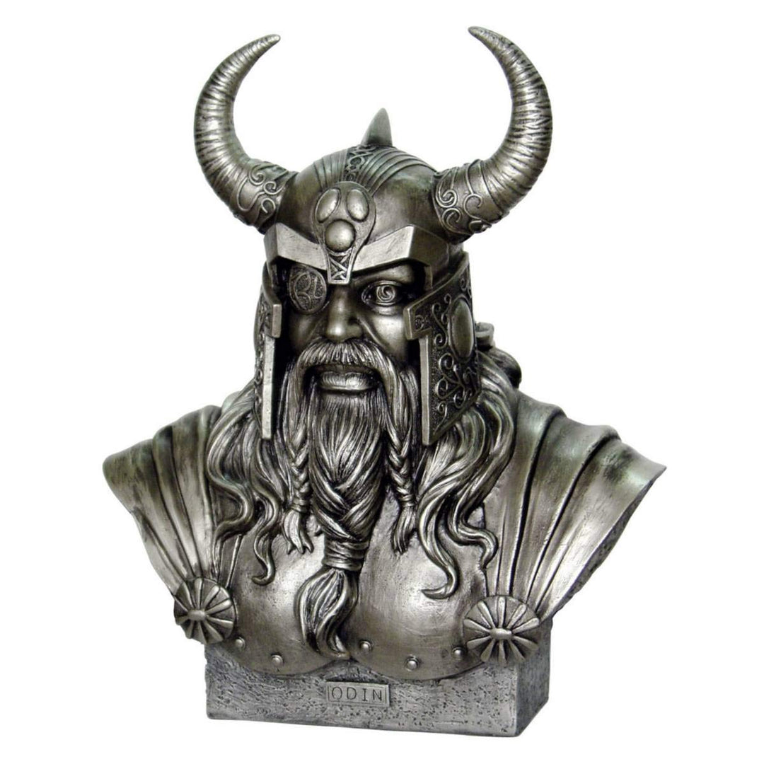 Büste Wikinger Odin höchster nordischer Gott bronze