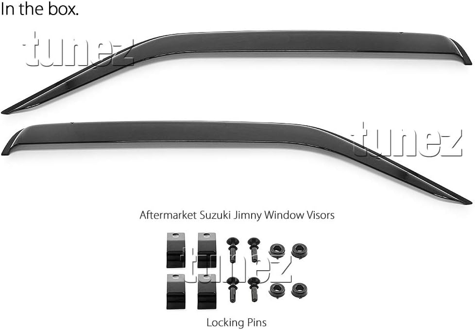 TUNEZ® Fenstertür Visier Wetterschutz Wetterschutz Kompatibel mit Suzuki Jimny SN Jahr 1998-2018 Ins