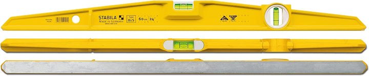 STABILA Wasserwaage Type 81 S, 40 cm, robustes Alu-Druckgussprofil, 1 Horizontal-Libelle, 1 Vertikal
