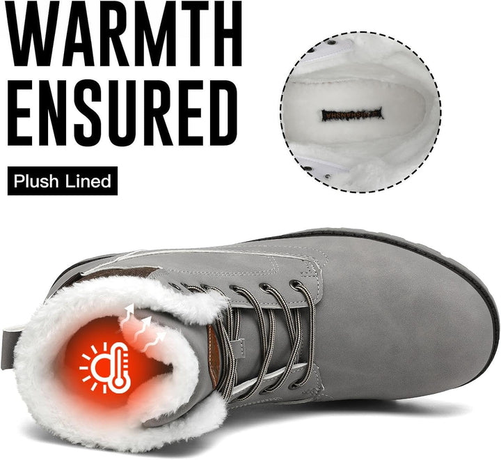 Mishansha Winterschuhe Herren Damen Gefüttert Outdoor Winterstiefel Gr.39-46 EU 39 EU Hellgrau, 39 E
