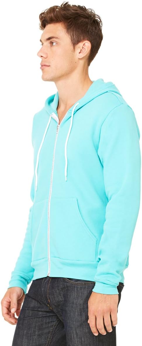 Bella 3739 Unisex Fleece Fleece Full Zip Hoodie M Teal, M Teal