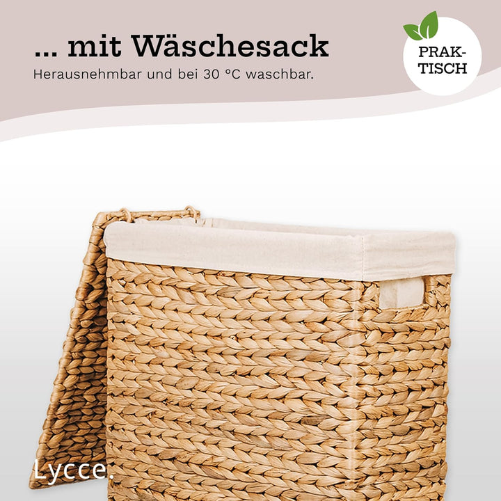 Lycce Wäschekorb mit Deckel 27L Nischenwäschekorb, natur (Gr. 1) Grösse 1, Grösse 1