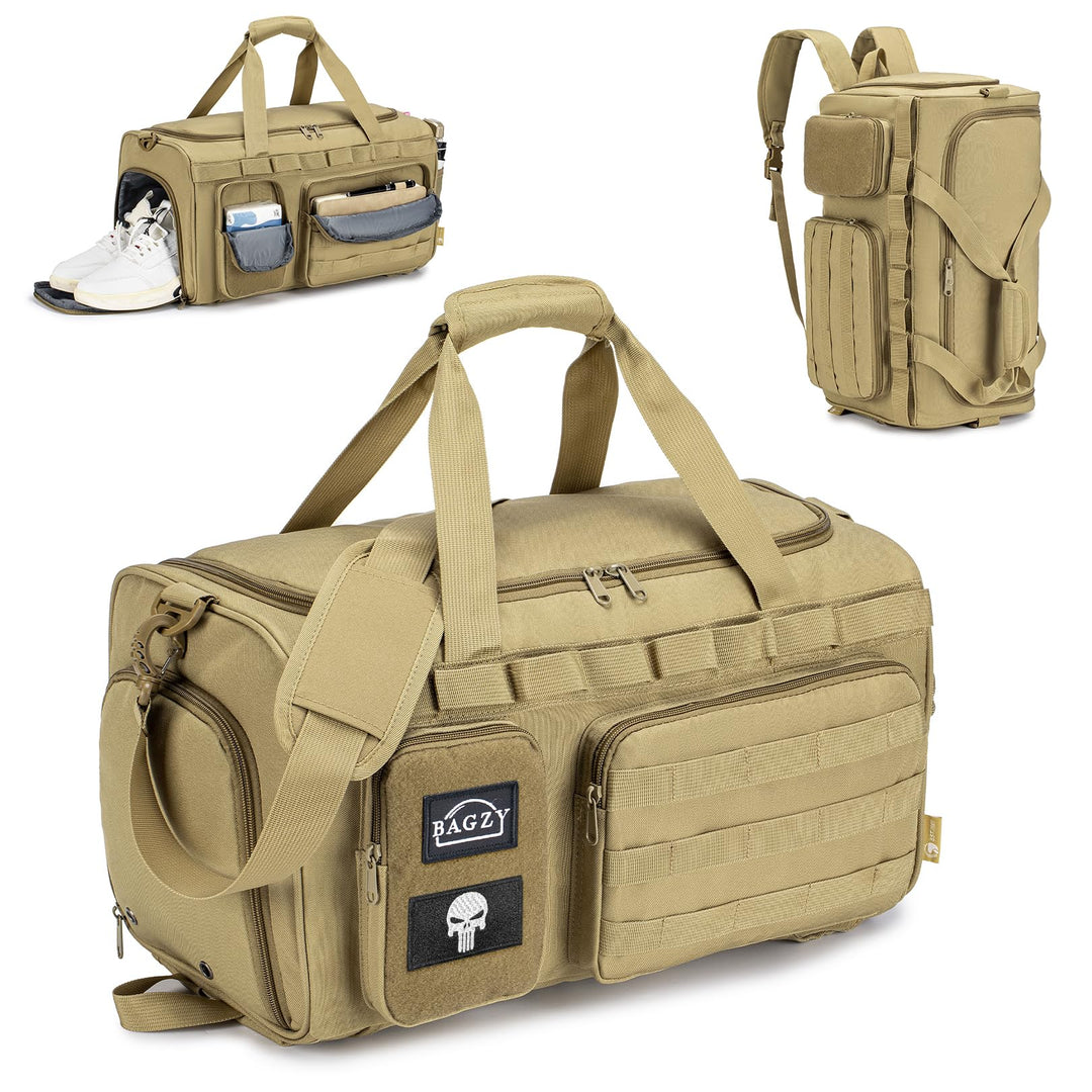 BAGZY Taktischer Reisetasche Sporttasche 40l Trainingstasche Herren Mit Schuhfach Für Herren Reise S
