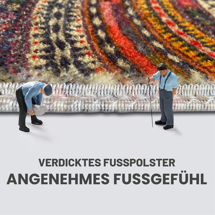 Halbrunde Fussmatte, halbrund, Badezimmerteppich, Mandala, Boho, Boho-Teppich, rutschfest, saugfähig