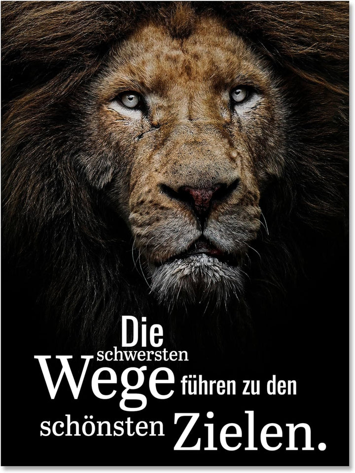 wandmotiv24 Leinwandbild Motivation, 80x60cm, Hochformat, Die schönsten Ziele, Deko, Bilder auf Lein