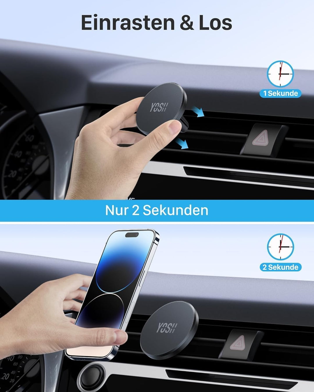 YOSH Mag-Safe Handyhalterung Auto für iPhone 15/14/13/12 Serie &amp; Magsafe-Hüllen, handyhalter Auto Ma