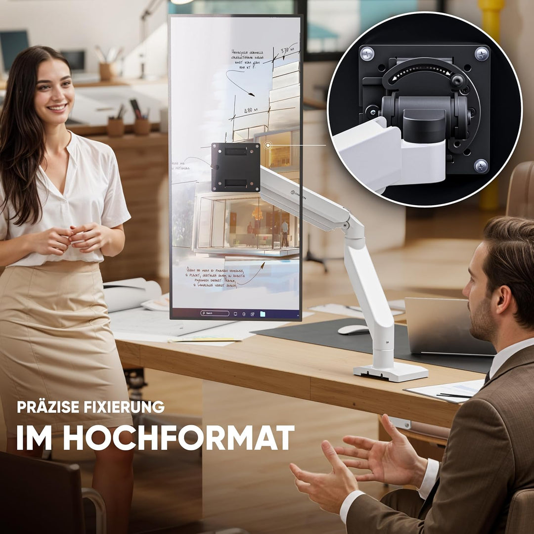 ONKRON Monitor Halterung Tisch für 15-42 Zoll Bildschirm bis 15 kg, Monitor Arm RGB mit USB und Type