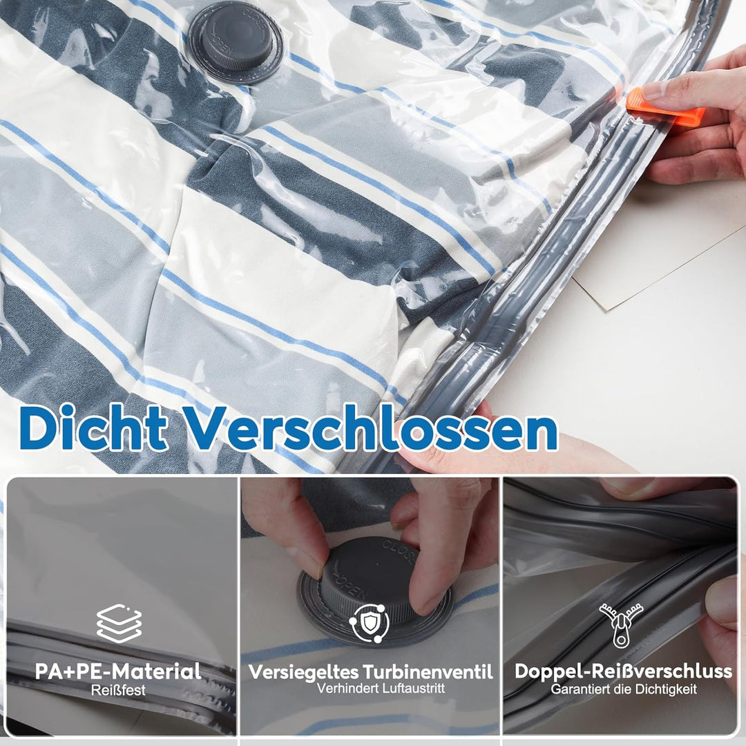 Reise Vakuumbeutel für Kleidung mit Kabellose Elektrischer -60000Pa Pumpe, 18 Stück Vacuum Storage B