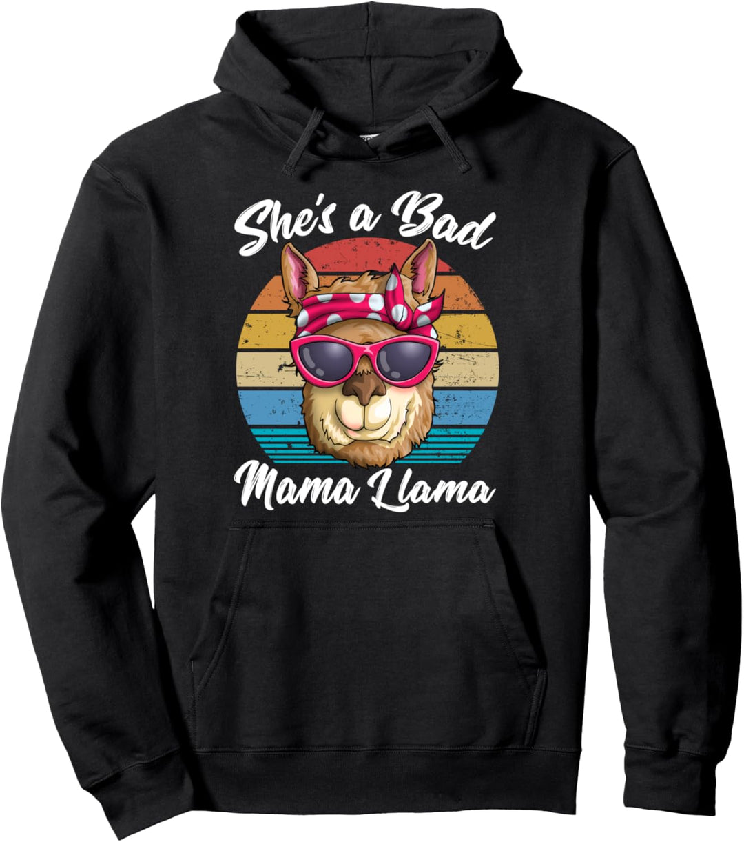 Lustige Mama Alpaka Kapuzen She's a Bad Mama Lama Geschenk Pullover Hoodie