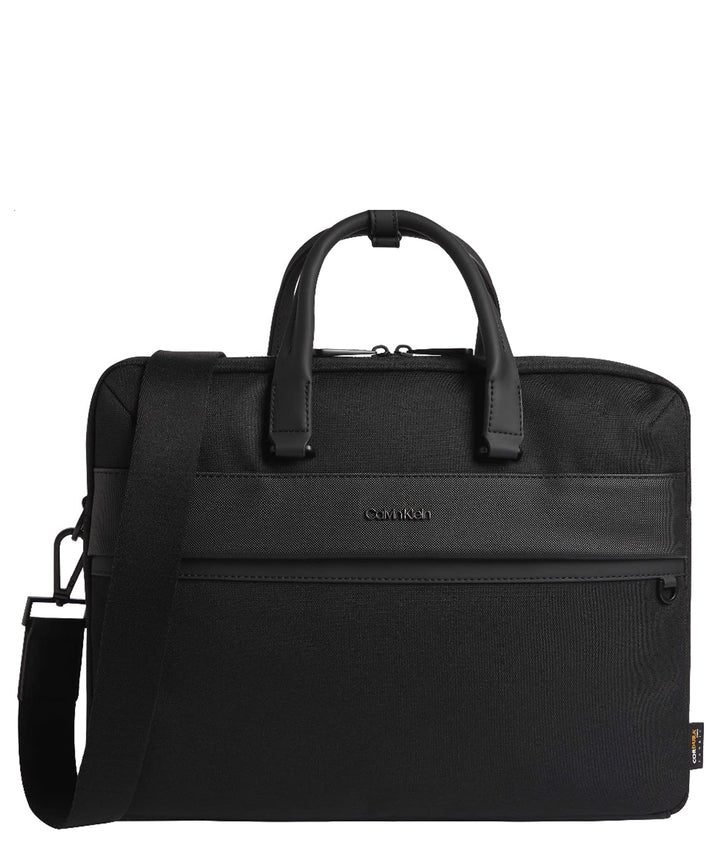 Calvin Klein Herren Remote Laptop Bag W/Sleeve Tasche, Ck Schwarz