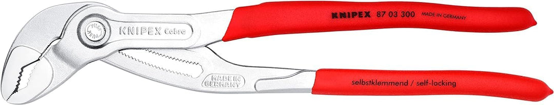 KNIPEX Cobra, Wasserpumpenzange | Rohrzange, gross, Chrom-Vanadium, Rostschutz verchromt, 300 mm (SB