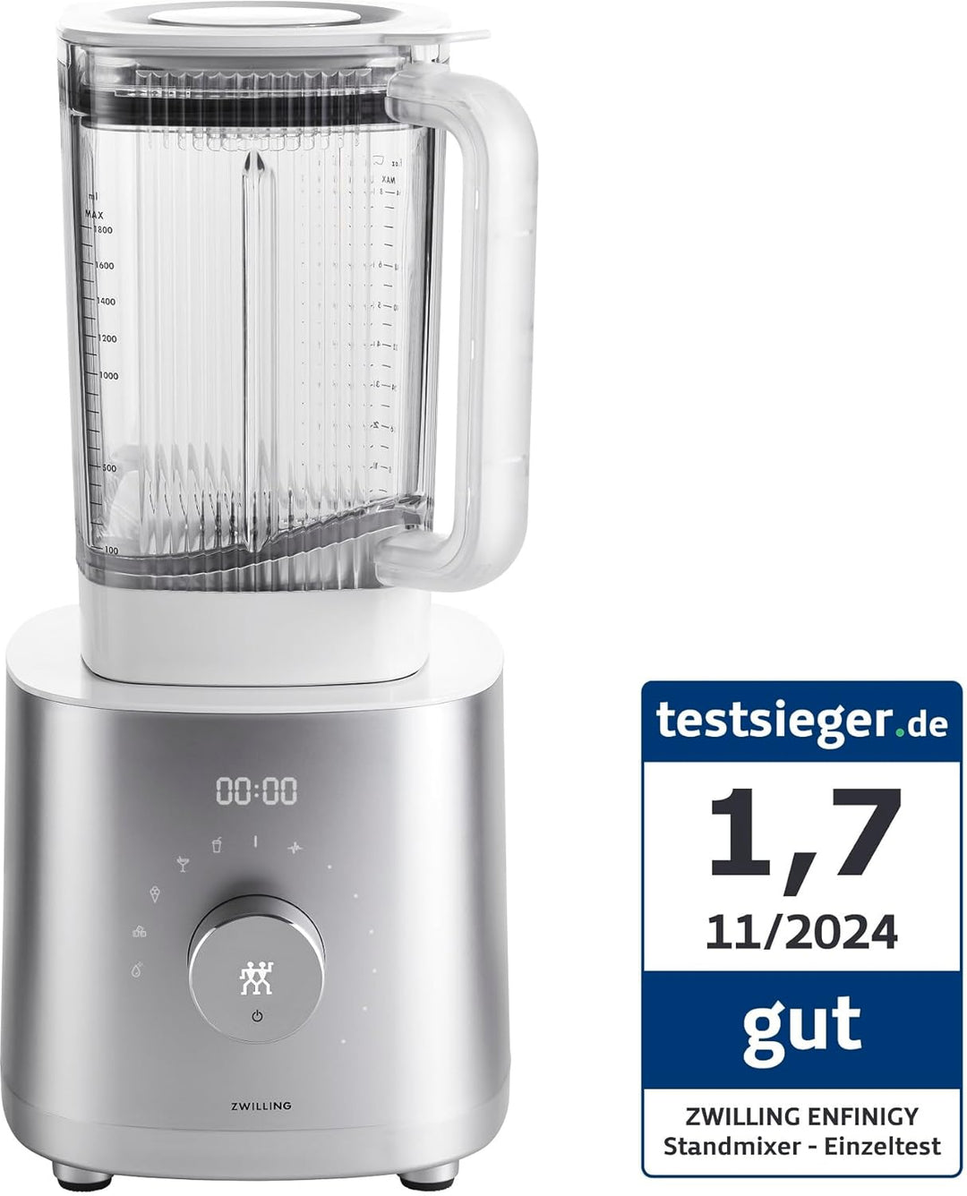 ZWILLING ENFINIGY Hochleistungsstandmixer 1.8 Liter, Mixer mit Edelstahl-Winglet-Klinge & 1600-Watt-