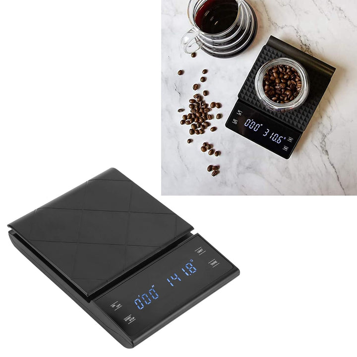 Elektronische Kaffeewaage Digitale Küchenwaage mit Küchenwaage und Timer-LCD-Display 0,1 g - 3 kg zu