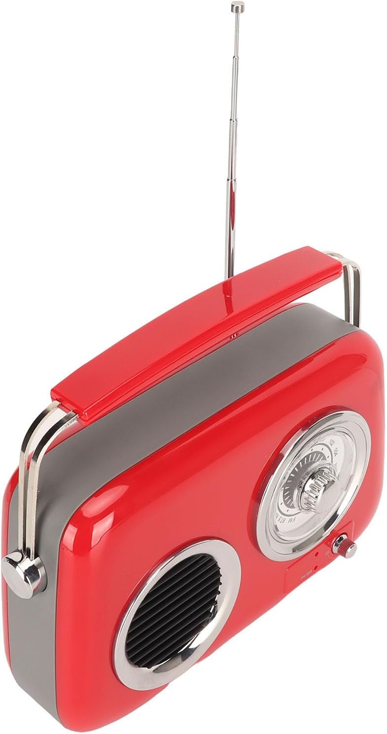 Retro Radio FM/USB/AUX mit Bluetooth 5.0 HiFi Stereo Kofferradio mit 1500 mAh Batterie Lautsprecher,