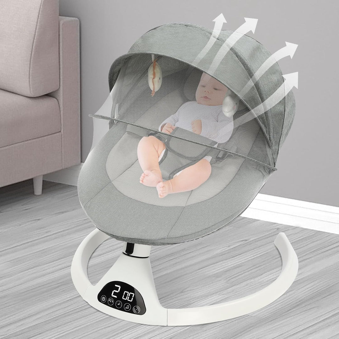 Elektrische Babywippe, Babywippe mit Bluetooth, Schaukelstuhl mit Fernbedienung for babies aged 0-12
