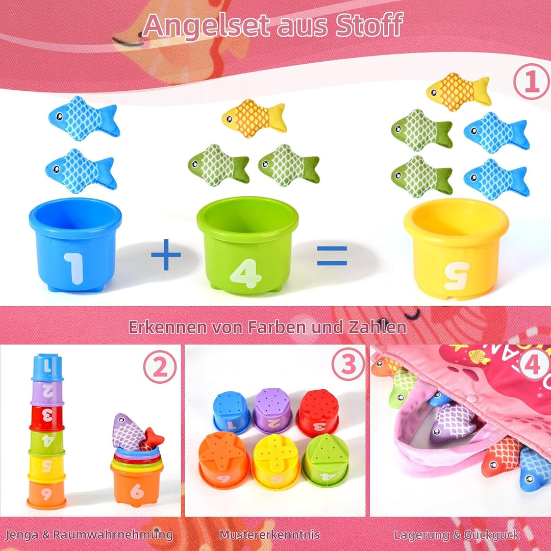 Baby Spielzeug ab 1 2 Jahr, Rosa Angelspiel für Kinder 6 9 12 18 Monate, Lernspiele, Motorikspielzeu