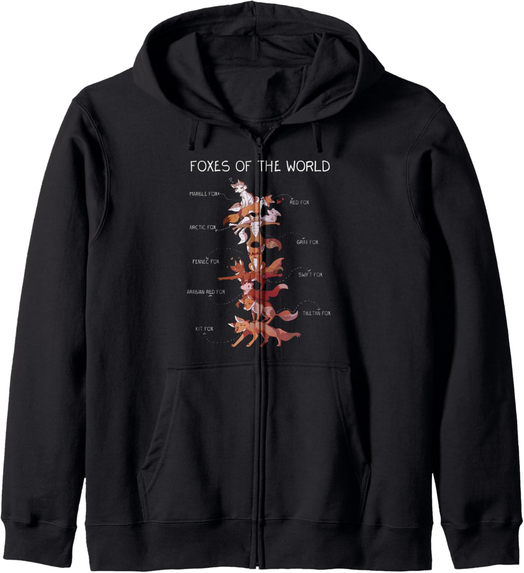 Foxes Of The World Fox Animal Educational Funny Fuchs Gift Kapuzenjacke