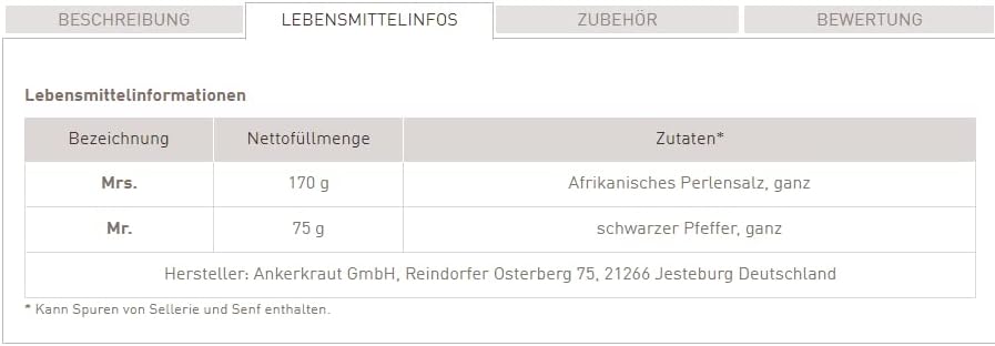 Ankerkraut Hochzeits-Set: Pfeffer & Salz - Gewürzshaker-Hochzeits-Set - Edelstahl