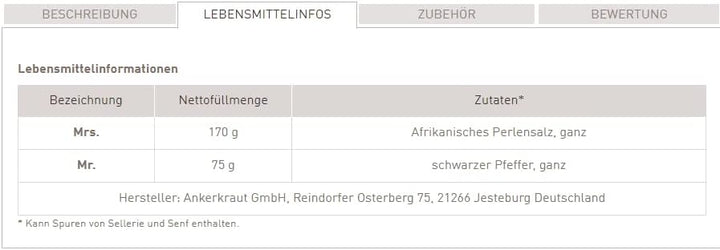 Ankerkraut Hochzeits-Set: Pfeffer & Salz - Gewürzshaker-Hochzeits-Set - Edelstahl