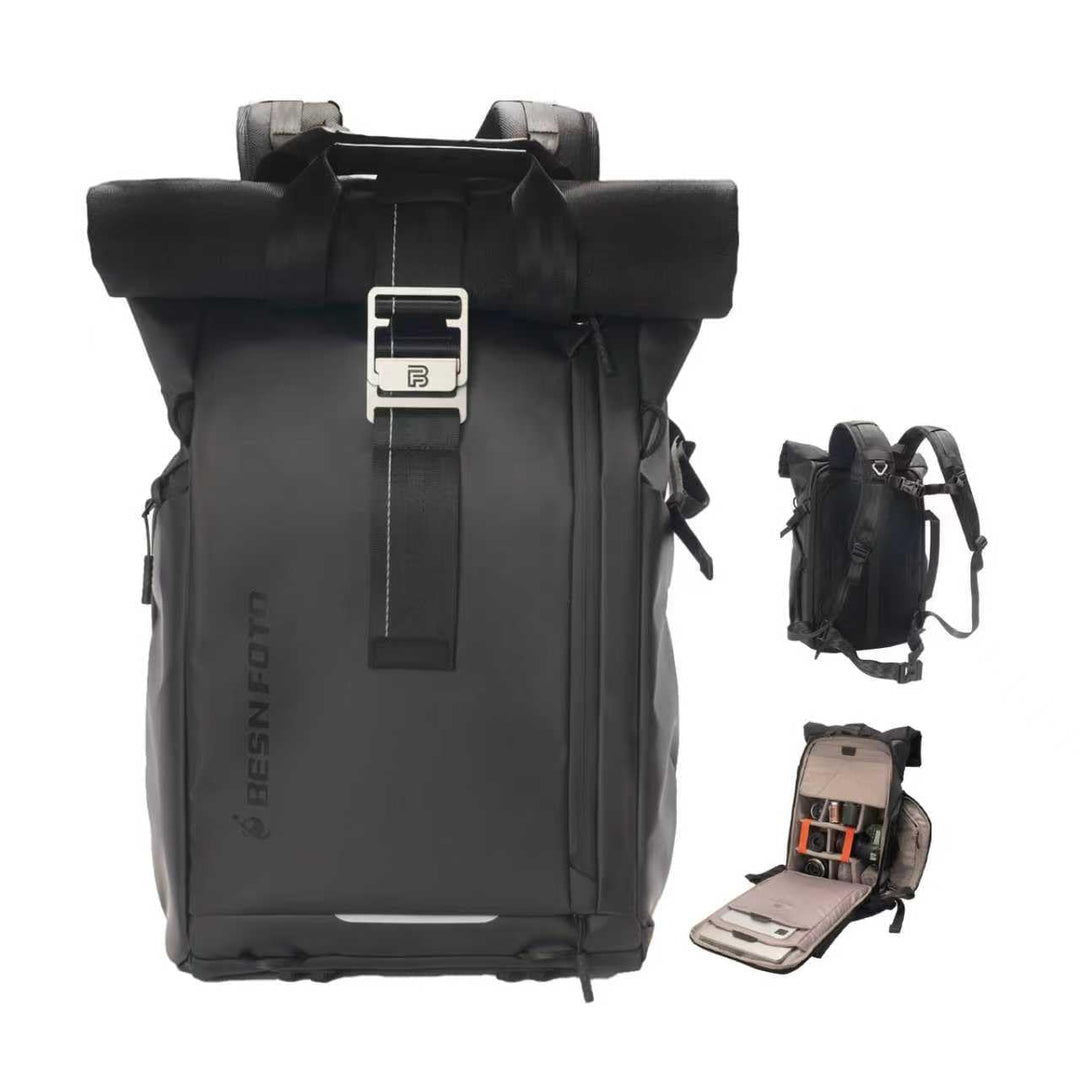Besnfoto Kamerarucksack Wasserdicht, Fototasche Kameratasche für DSLR SLR spiegellose Kamera mit Lap
