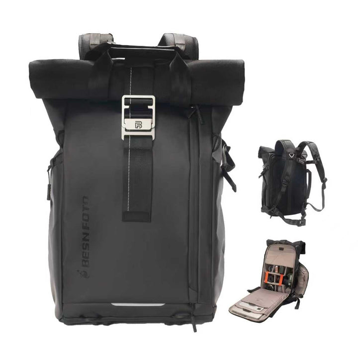 Besnfoto Kamerarucksack Wasserdicht, Fototasche Kameratasche für DSLR SLR spiegellose Kamera mit Lap