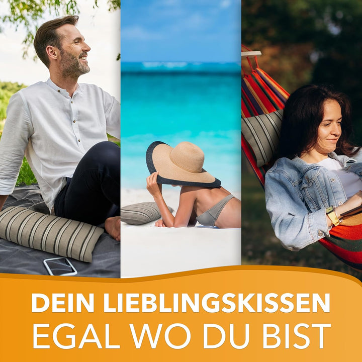 sositex | 1 Premium Saunakissen Lieblingskissen Reisekissen | Design: Moika | Masse: 50 x 25 cm, Lei