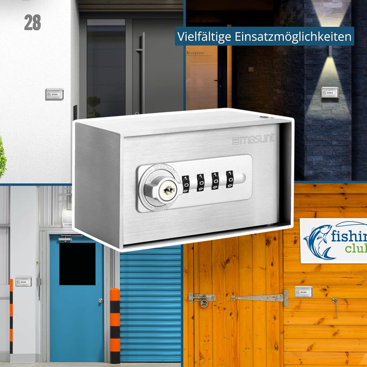 masunt Schlüsseldepot 520 M Code | Hochwertiger Schlüsselsafe mit Zahlenschloss | Aufbruch-sicher |
