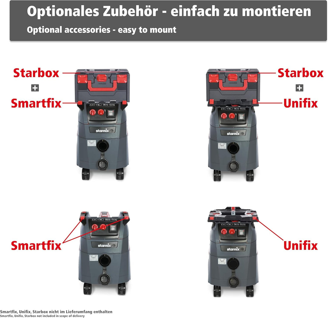 starmix iPulse M-1635 Safe Industriestaubsauger – BG-BAU förderfähiger Nass-/Trockensauger – Staubkl